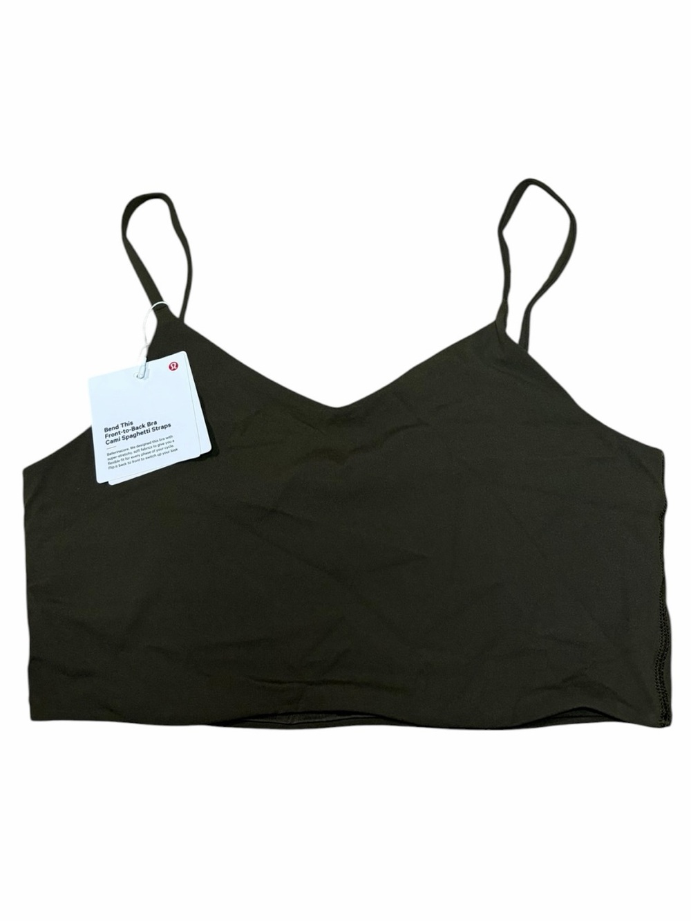 NWT Lululemon Bend This Cami Spaghetti-Strap Bra (Olive Brown) Size S/M